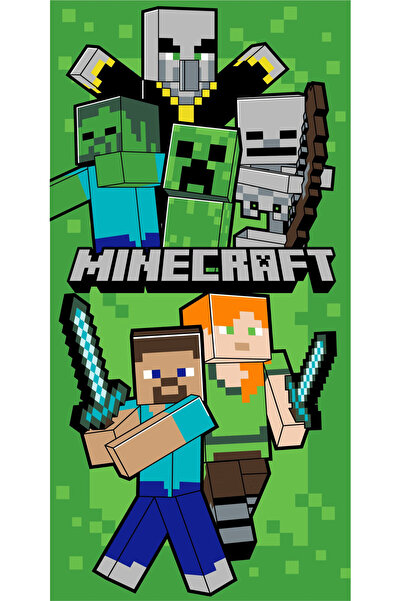 MINECRAFT Πετσέτα μπάνιου, πετσέτα παραλίας  "Let's Survive " 70x140εκ.