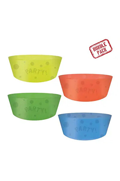 Javoli Colorful semi-transparent plastic deep plate, set of 4, 12 cm
