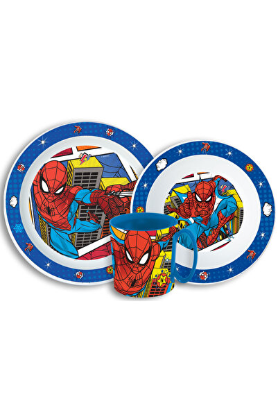 Javoli Spider-Man Grid dinner set, micro plastic set with 350 ml mug