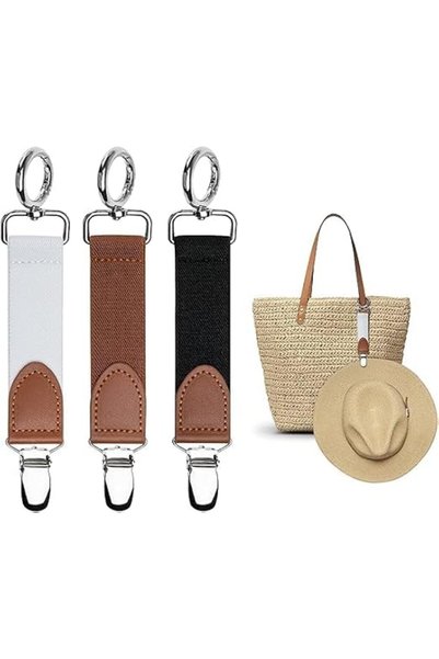 Yelajoy Hat Clips for Travel - 3 Pack Anti-Slip Elastic Hat Holders, Secure C...