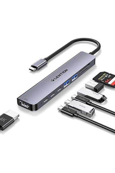 LENTION 8 in 1 USB C Hub with 4K@60Hz HDMI, 100W Charging, 5Gbps USB C Data, ...