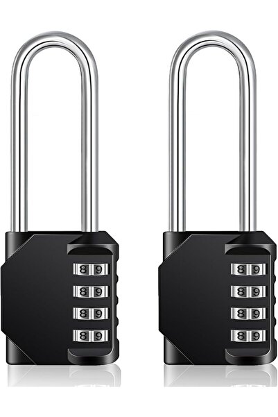 GENERAL ZHEGE Combination Padlocks Long Shackle,Outdoor Padlocks 4 Digit 2P, ...