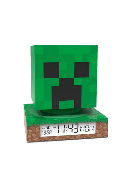 MINECRAFT Creeper Lumină de noapte 3D și ceas deșteptător