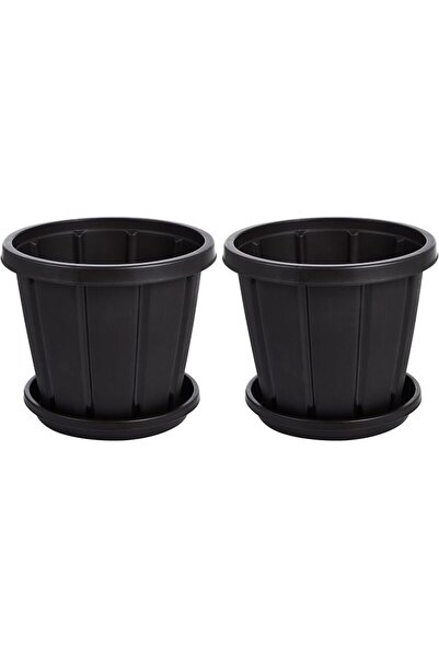 Cosmoplast طقم أصيص زهور سيدارجرين مقاس 16 بوصة مع صينية (قطعتان)
