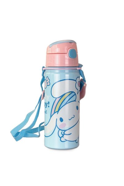Hello Kitty Disney Frozen Cinnamoroll Aluminum Bottle with Straw and Hook 600 ml