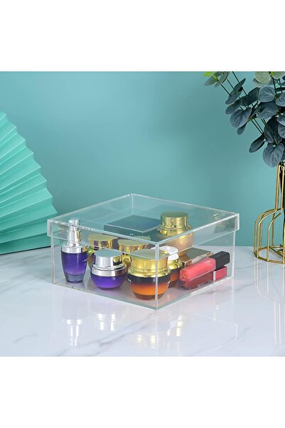 Generic Clear Acrylic Box with Lid, 7.9x7.9x3.9lnches/200X200X100mm Clear Acr...
