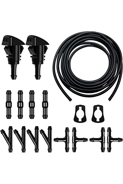 GENERAL 17 Pcs Car Windshield Washer Hose Kit, 5M Washer Fluid Hose with 12 P...