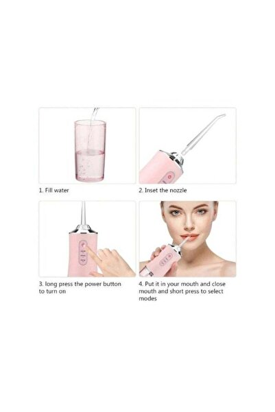 ACLIX Portable Dental Water Flosser with 4 Nozzles – Waterproof & USB Rechargeable, Perfect for Trav