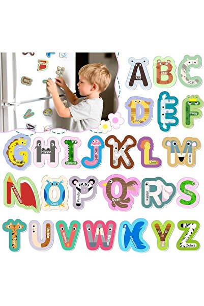KASTWAVE Large Magnetic Alphabet Letters Set, 26 A-Z Animal-Themed Fridge Mag...
