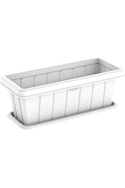 Cosmoplast 18" Cedargrain Rectangular Planter with Tray