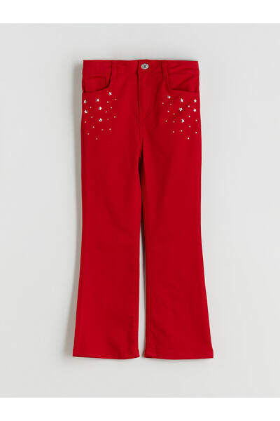 LC Waikiki Two Mt Shop Quality Lcw Kids Red Spanish Flare Girls' Pants