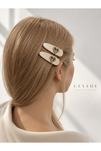 CeyShe Pinterest 2-Piece Heart Bone Snap Clip - Imported Limited Hair Clip