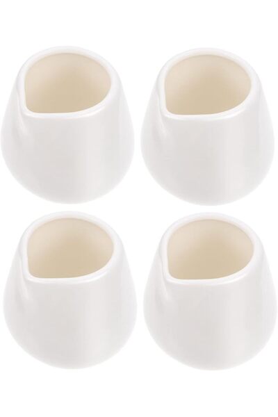 KASTWAVE Mini Creamer Jugs, 4pcs Ceramic Sauce Cups Milk Creamer Pitcher Serv...