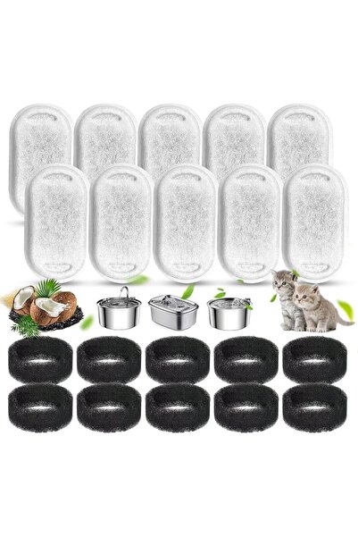 KOWVOWZ 10+10PCS Cat Water Fountain Filters, Cats Fountain Filter Replacement...