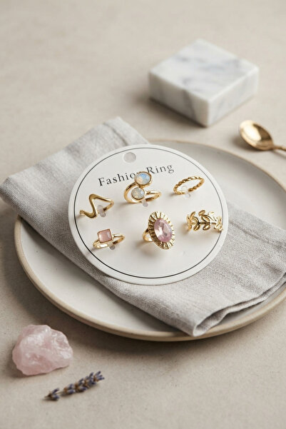 callerrons accessories Gold Color Brass 6-Piece Ring Set Byk4301 - Ebj260905W...