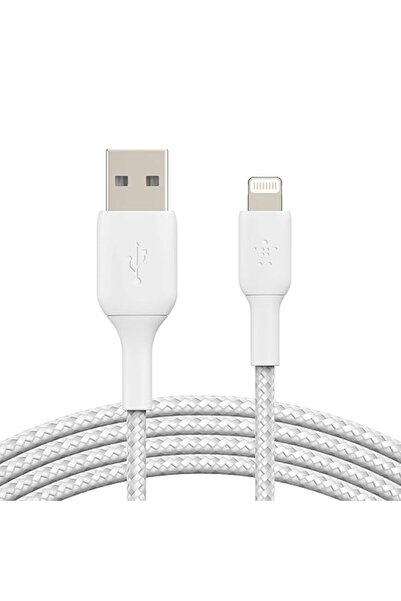 Belkin Limited كابل بيلكن لآيفون (2 متر) كابل USB مضفر إلى منفذ لايتنينج - أبيض