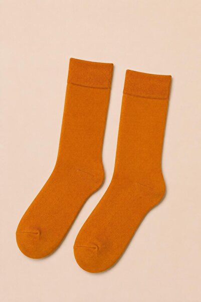 Ka Art Gallery Matte Orange Plain Unisex Socks – Premium Daily Socks for Wome...
