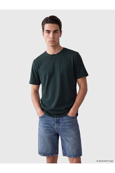 LC Waikiki Peak New Season Green Regular Fit 100% Cotton Men's T-Shirt
