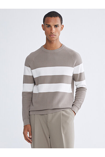 LC Waikiki Striped Crew Neck Knit Sweater for Men