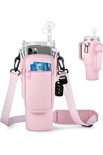 Lonimia Water Bottle Carrier Bag with Pocket for Stanley 40 oz Tumbler with H...