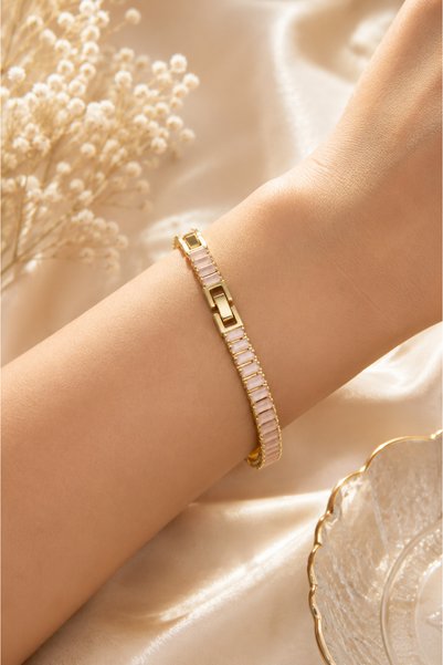 Vipfoni Soft Colorful Baguette Model Waterway Steel Bracelet