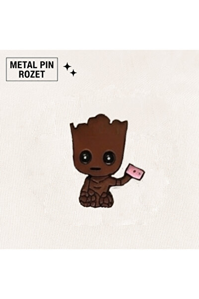 DREAMIOGIFTANDBOX Baby Groot Metal Pin Rozet Kart Tutan Groot Figürlü Marvel ...