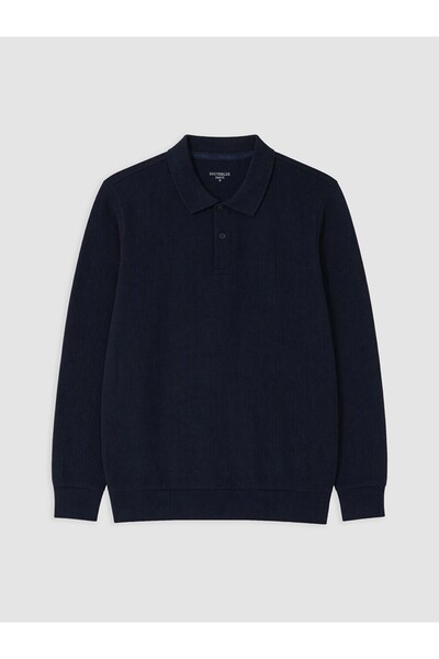 LC Waikiki Navy Blue Polo Neck Men's Sweatshirt