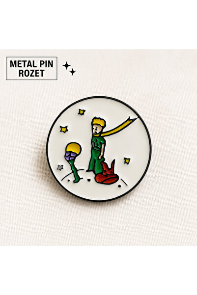 Küçük Prens Little Prince Metal Pin Rozet Tilki Gül Yıldız Figürlü Kitap Temalı Çanta Ceket Aksesuarı