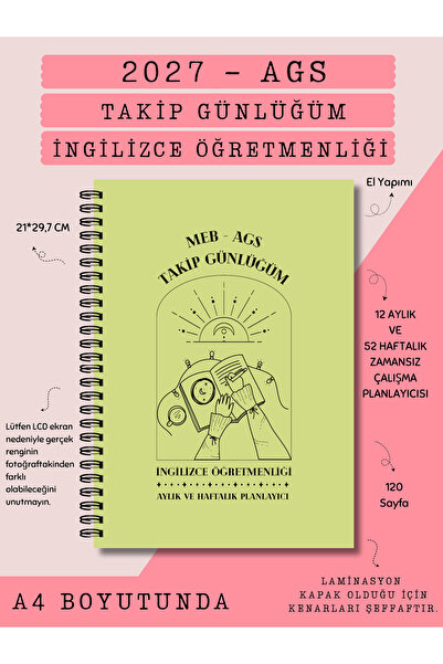 Else Craft 2027 MEB AGS - İNGİLİZCE ÖĞRETMENLİĞİ - Sınav Takip Günlüğüm - A4 ...