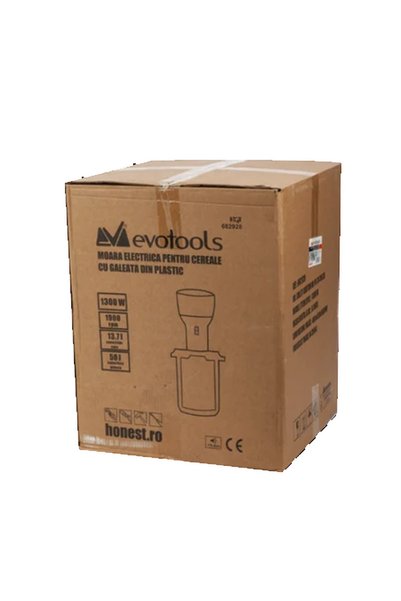 Evotools Moara Electrica pentru Macinat Cereale 1000W — Recipient 25L — Randament 300-400 kg/h