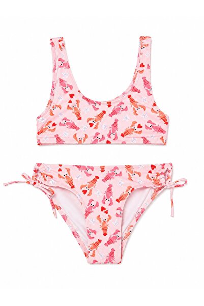 United Colors of Benetton Benetton Girls' Adjustable Print Detailed Bikini 3-...