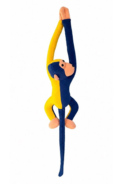 TİVENS Yellow and Blue Plush Monkey with Hands That Stick Together