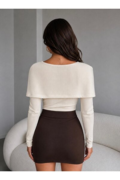 ns nirvana secret Women's Shoulder Cape Accessory Detailed Blouse