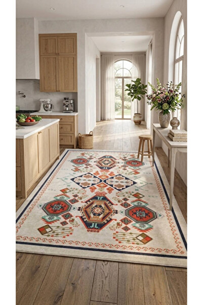 Thalia Home Kaymaz Taban Yıkanabilir Kalın Dokulu Halı & Yolluk & Mutfak Halısı