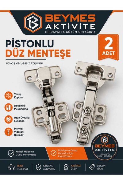 Sima Beymes (PİSTONLU DÜZ ) 2 Adet Frenli Mutfak Vestiyer Dolabı Mobilya Kapa...