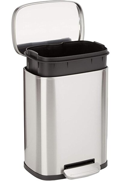 Amazon basics Smudge Resistant Small Rectangular Trash Can With Soft-Close Fo...