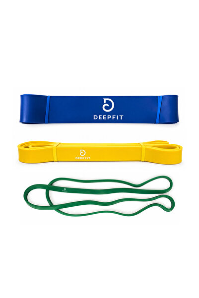 DEEPFIT Long Loop Resistance Band Set (Pack of 3) Heavy, Medium & Small Resis...