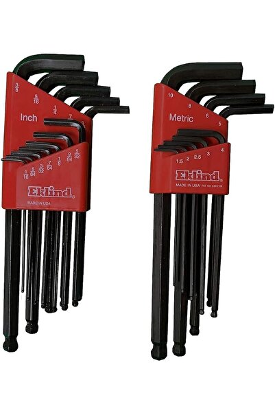 Eklind Tool 13221 Ball-Hex L-Key allen wrench Combo- Inch/MM (2 sets 21pc)