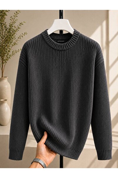 DepoExport Women's Premium Oversize Soft Crew Neck Knitwear Sweater