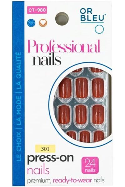 OR Bleu CT980 Square Press-On Nails – 24 Premium Ready-to-Wear Nails – 19 Col...