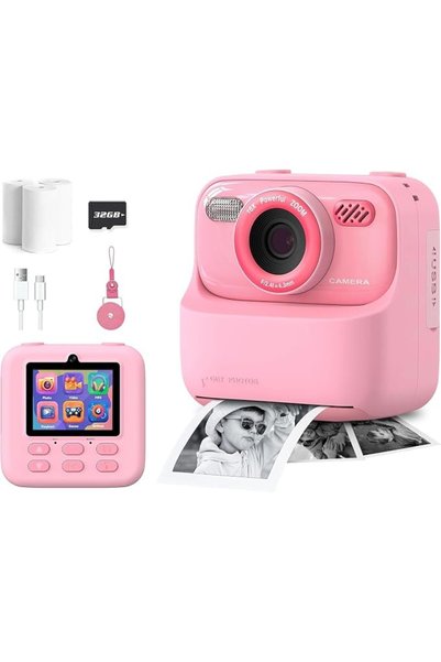 DMG TECH Kids Camera Instant Print, No Ink Print Paper with 32GB SD Card, 108...