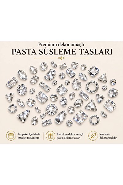 VS ACCESSORY Pasta Süsleme Taşı 30 Adetli