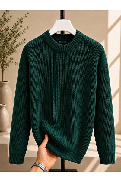 DepoExport Women's Premium Oversize Soft Crew Neck Knitwear Sweater