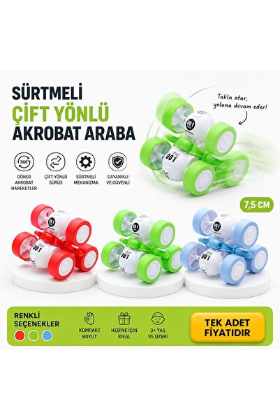 BYCEGU ÇİFT YÖNLÜ AKROBATİK SÜRTMELİ OYUNCAK ARABA BİR ADETTİR