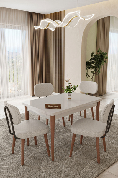 Hardalım Consept 70X110 Mutfak Masa Takımı 4 Kişilik Yemek Masası Takımı