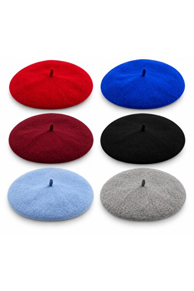 Wearflawless Kadın 2'li Takım Bordo Atkı ve Ressam Beresi Seti, Kışlık Hediye, Sevgililer Günü Hediyesi