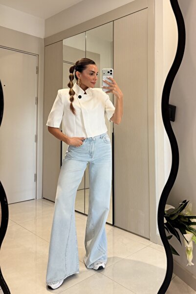 Gizem Ecemiş Vitalis Lightblue Yüksek Bel Baggy Jean