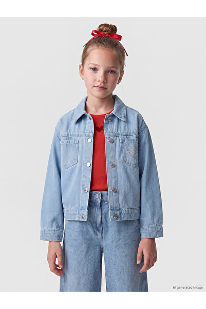LC Waikiki Lcw Kids Indigo Girls' Stoned Jean Jacket