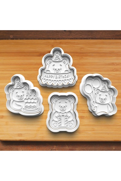 Hobist Sweet Cute Bears Birthday Set Cookie and Candy Dough Mold