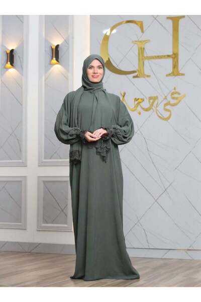 ghina hijab شرشف صلاة غنى حجاب محير درزات - أخضر